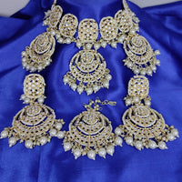 FS Collection Gold Plated Kundan Stone Necklace Set