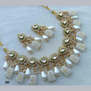 FS Collection Gold Plated Kundan Stone Necklace Set