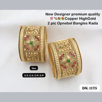FS Collection Copper Gold Plated Openable Bangles Kada