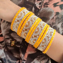 FS Collection Gold Plated Crystal Stone Bangles Set