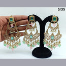 FS Collection Crystal Stone Earrings With Mangtikka