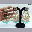 FS Collection Crystal Stone Earrings With Mangtikka