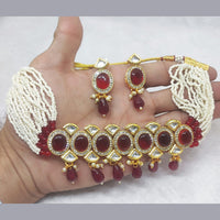 FS Collection Gold Plated Kundan Necklace Set