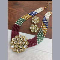 FS Collection Gold Plated Kundan Necklace Set