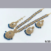 FS Collection Gold Plated Crystal Stone Long  Necklace Set