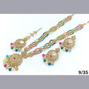 FS Collection Gold Plated Crystal Stone Long  Necklace Set