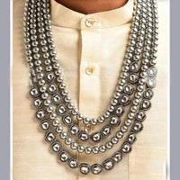 FS Collection Gold Plated Kundan Mens Necklace