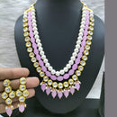 FS Collection  Gold Plated Kundan Stone Necklace Set