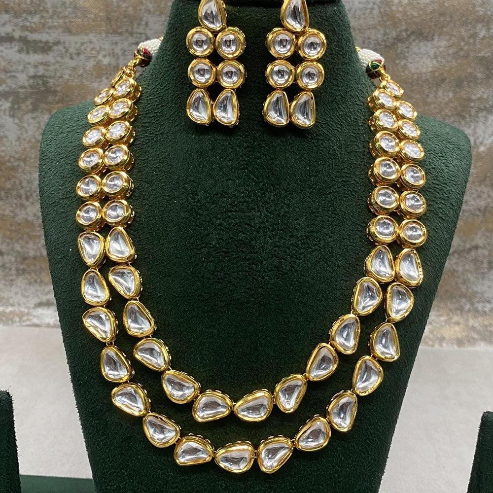 FS Collection  Gold Plated Kundan Stone Necklace Set