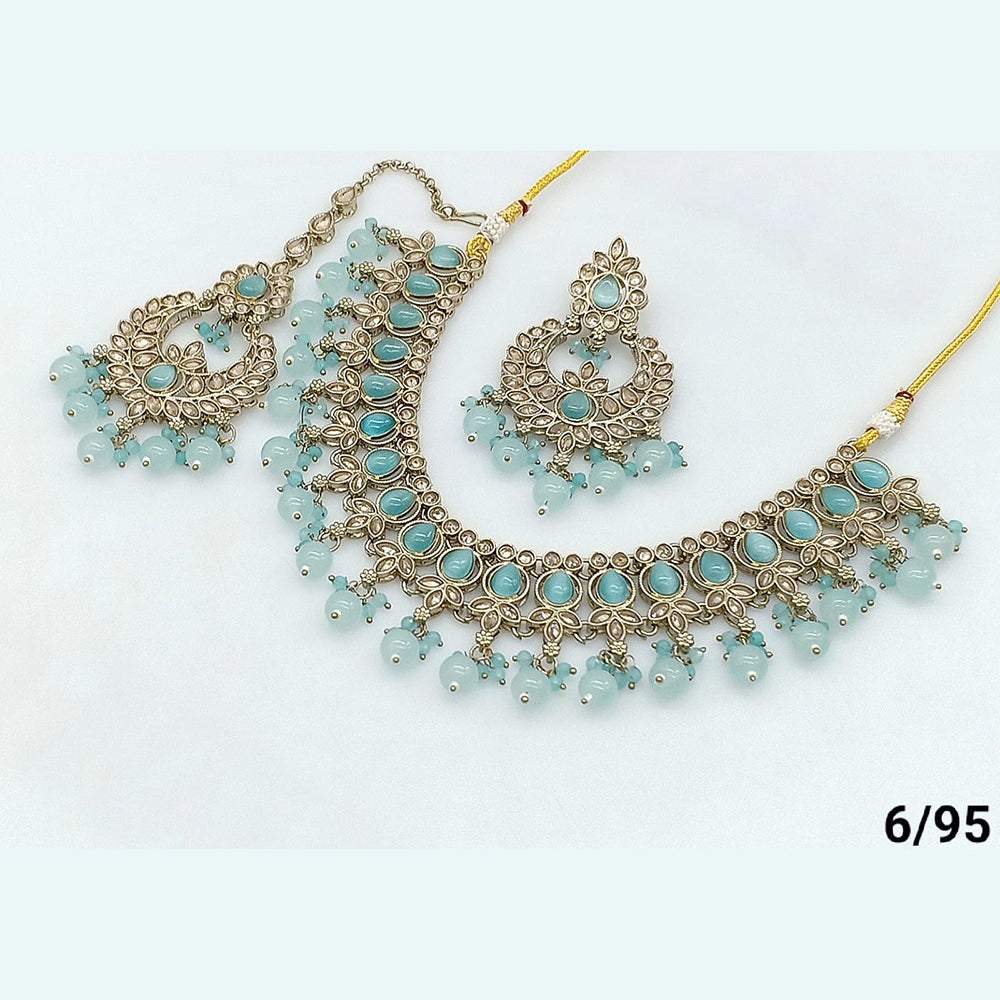 FS Collection Gold Plated Crystal Stone Necklace Set