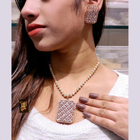FS Collection Gold Plated AD Necklace Set