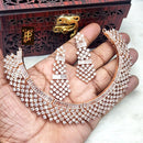 FS Collection Rose Gold Plated AD Necklace Set