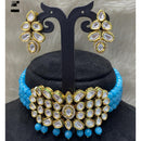 FS Collection Gold Plated Kundan Stone Choker Necklace Set