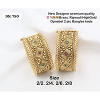 FS Collection Gold Plated Pota Stone Openable Kada