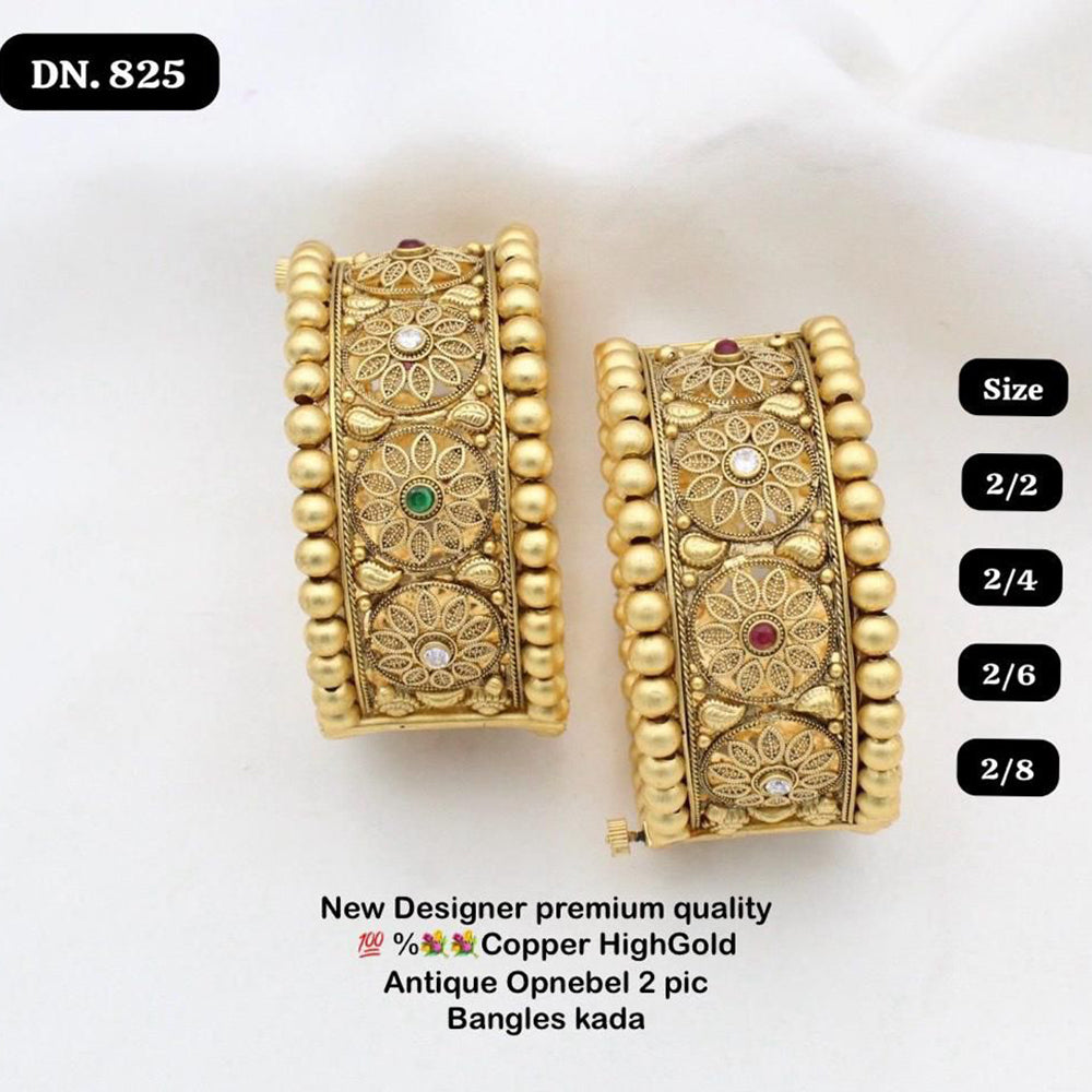 FS Collection Gold Plated Pota Stone Openable Kada