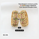 FS Collection Gold Plated Pota Stone Openable Kada