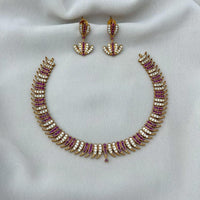 FS Collection Gold Plated AD Stone Necklace Set