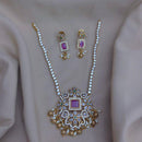 FS Collection Gold Plated CZ Stone Necklace Set