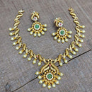 FS Collection Gold Plated CZ Stone Necklace Set