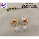 FS Collection Gold Plated CZ Stone Changeable Earrings