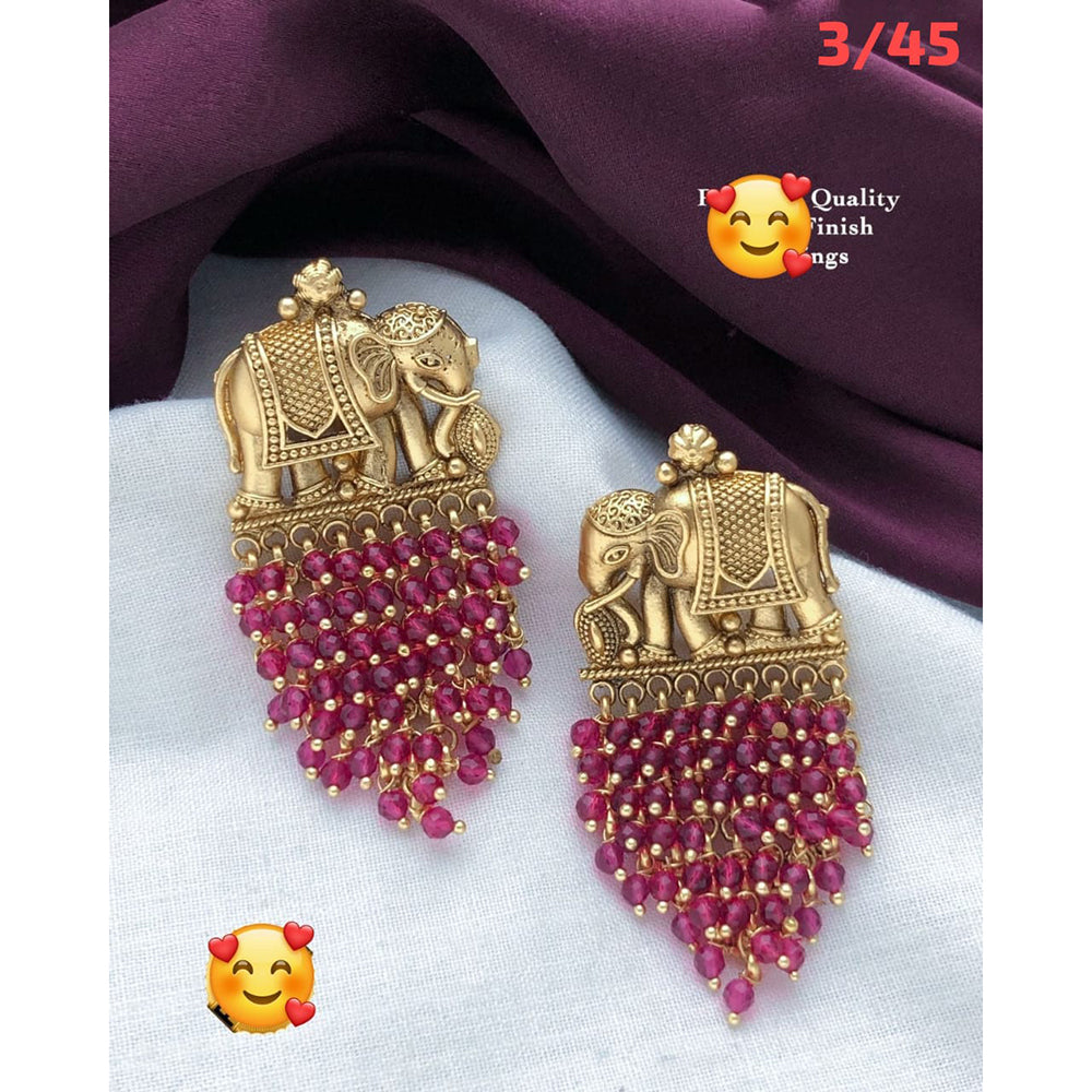 FS Collection Gold Plated Dangler Earrings