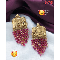 FS Collection Gold Plated Dangler Earrings