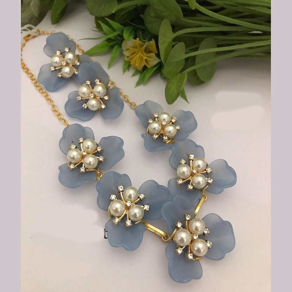 FS Collection Gold Plated Pearl Necklace Set