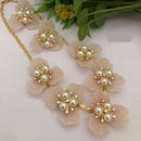 FS Collection Gold Plated Pearl Necklace Set