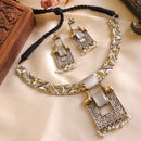 FS Collection 2Tone Plated Pota Stone Necklace Set