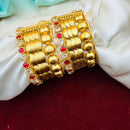 FS Collection Copper Gold Plated Pota Stone Openable Bangles