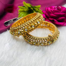 FS Collection Copper Gold Plated Pota Stone Openable Bangles