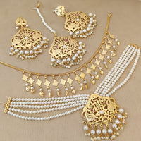 FS Collection Gold Plated Pearl Necklace Set