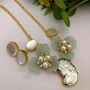FS Collection Gold Plated Pearl Necklace Set