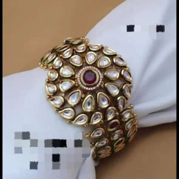 FS Collection Gold Plated Kundan Bracelet