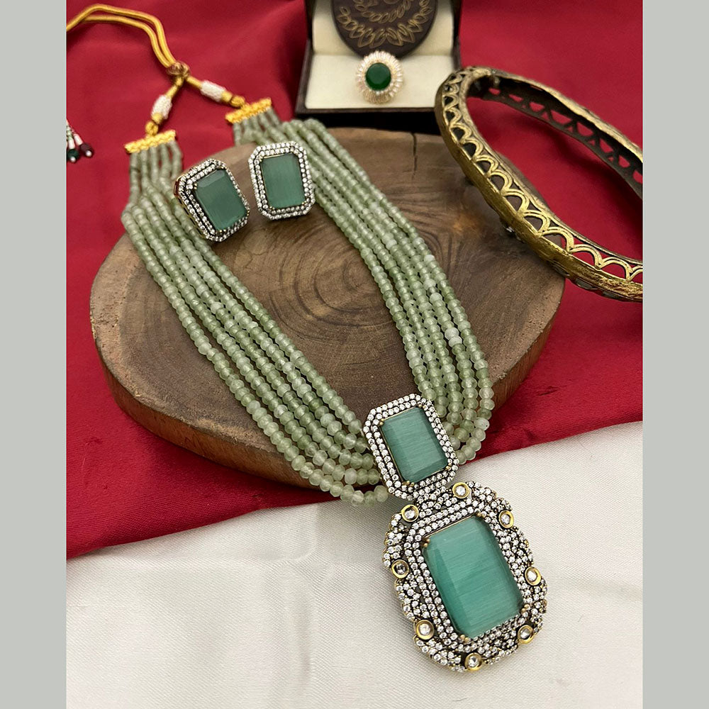 FS Collection Gold Plated Victorian Jewellery Long Necklace Set