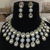 FS Collection Gold Plated Crystal Necklace Set
