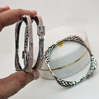 FS Collection 2 Tone Plated AD Bangles Set