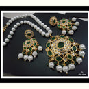 FS Collection Gold Plated Crystal And Pearl Long Necklace Set