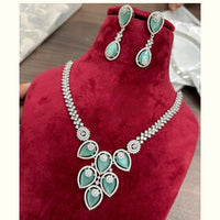 FS Collection Silver Plated AD Necklace Set