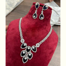 FS Collection Silver Plated AD Necklace Set
