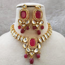 FS Collection Gold Plated Kundan Choker Necklace Set