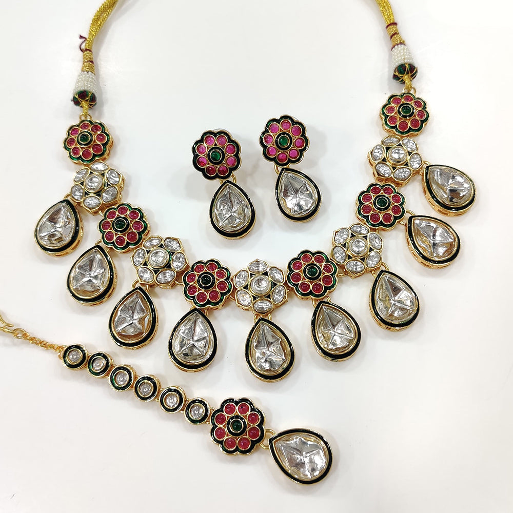 FS Collection Gold Plated Crystal Necklace Set