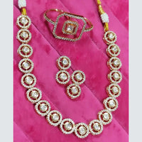 FS Collection Gold Plated Kundan Necklace Set