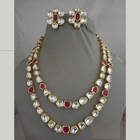 FS Collection Gold Plated Kundan Necklace Set