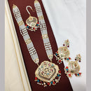 FS Collection Gold Plated Pearl Long Necklace Set