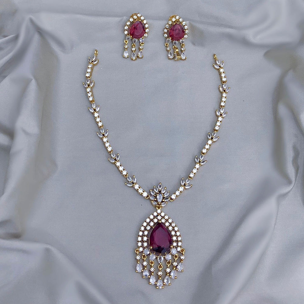 FS Collection Gold Plated Austrian Stone Necklace Set