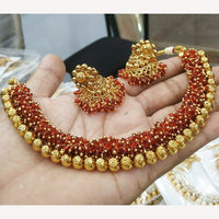 FS Collection Gold Plated Pearl Necklace Set