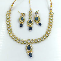FS Collection Gold Plated Kundan Necklace Set