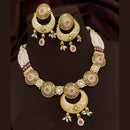 FS Collection Gold Plated Meenakari Necklace Set