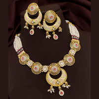 FS Collection Gold Plated Meenakari Necklace Set
